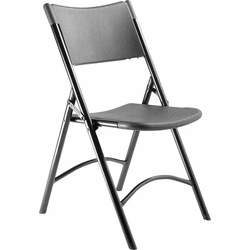 Black Steel Frame Plastic Seat Folding Chairs