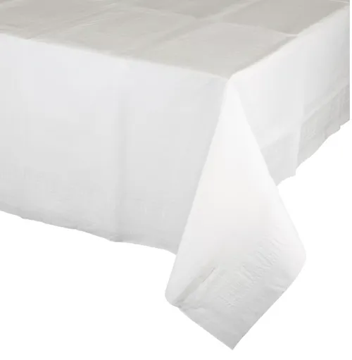 White Paper Tablecloth w/Plastic Lining