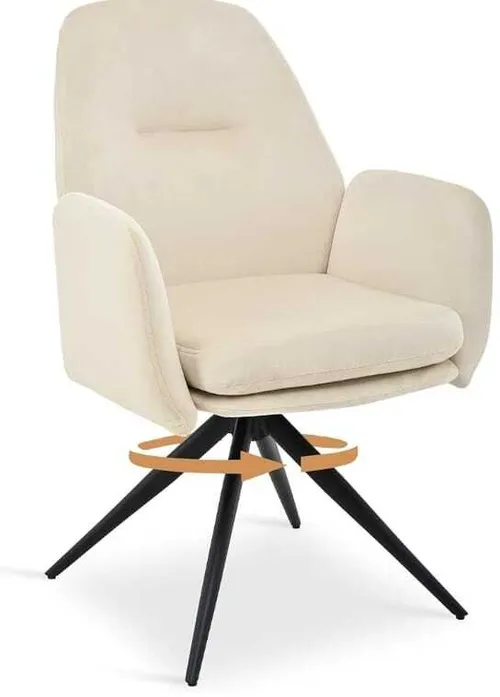 Silla Blanca Giratoria con Reposabrazos 