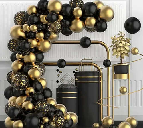 92 Piezas, Kit De Arco De Guirnalda De Globos Dorados Negros