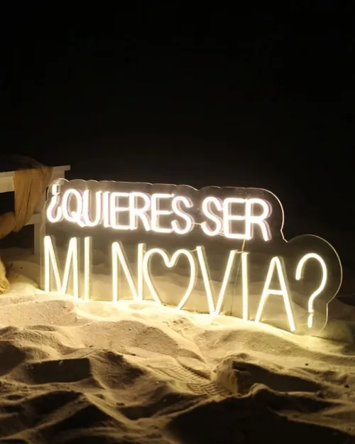 Letrero Neón ¿Quieres ser mi novia? 
