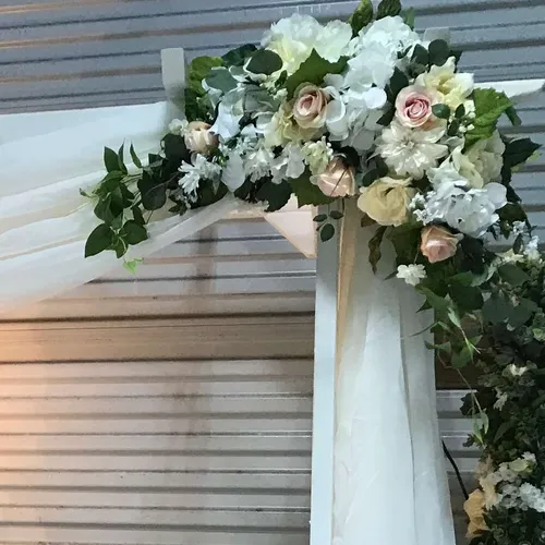 Pair of Corner Florals for Doors or Arbor... Whites and Cream....pictured with pink added