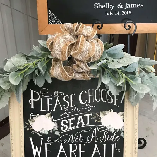 Floral Spray   Textured Greenery and Burlap Bow