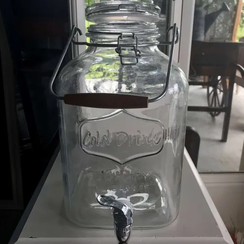Beverage Service Glass Mason Jar Looking Dispenser