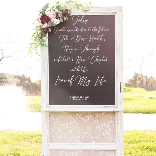 Antique Screen Door Customed Lettered with Names and Date