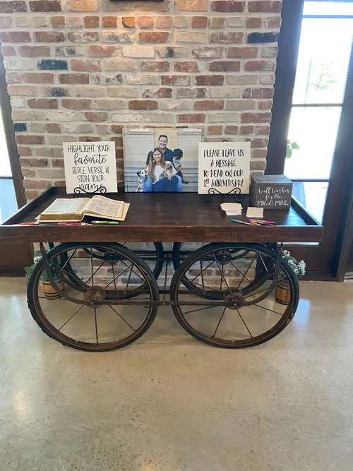 4 Wheel Cart Antique Style Table