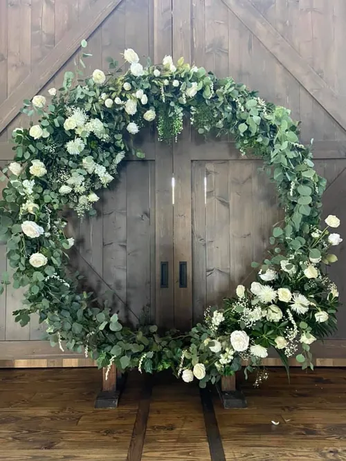 Arbor Hoop....Comes with all the Greenery as shown...Flowers can be added