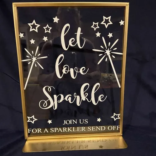 Let Love Sparkle in Large Gold Standing Frame