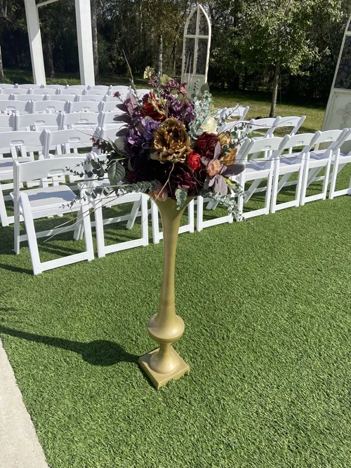 Pair of Gold Pedestal Vases