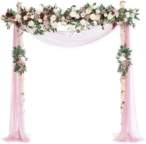 Floral and Fabric Ling 4 piece Arbor set