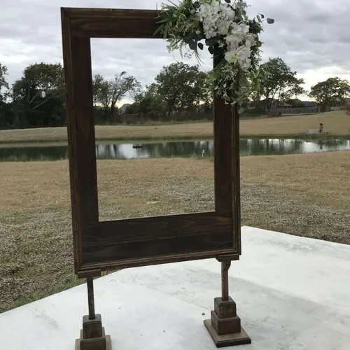 Photo Booth Stand Behind Frame Stained Walnut