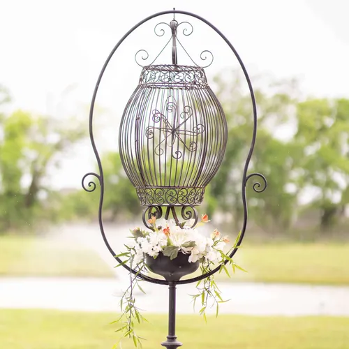 Cards Vintage Bird Cage with Flower Arrangment