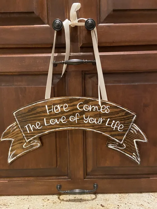 Sign for Childs neck Here Comes the Love of your life neck 