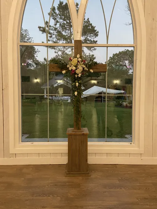 Large 8 ft Wooden Cross.. Add on optional fabric or flowers