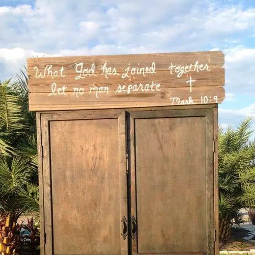 Doors Sign for Atop Brown Doors