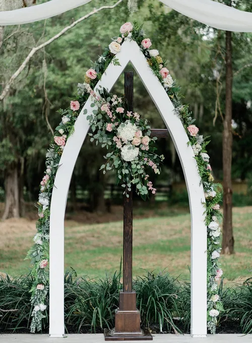 Garland Real Feel Rose Pink and Cream 10ft long 2 available