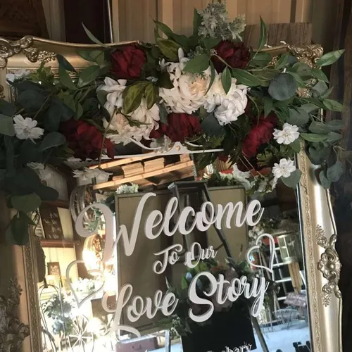 Floral Spray Burgundy and Whites