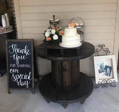 Large Spool Table on Feet