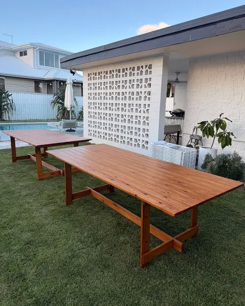 Rustic Wood Trestle Table