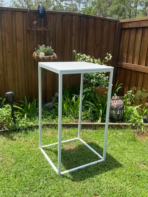 Arctic White Square Bar Table