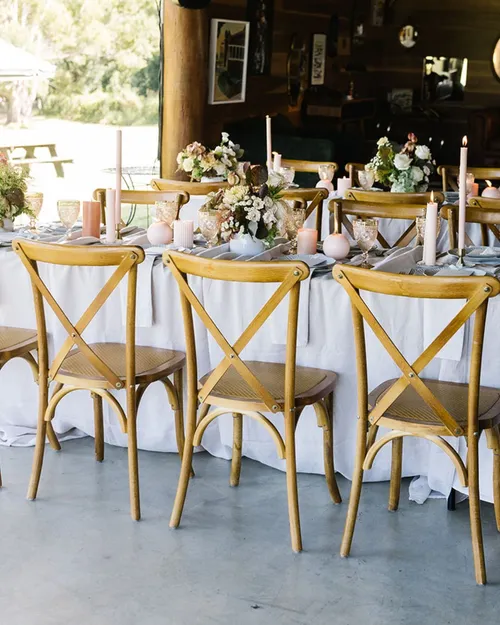 Oak Cross Back Chairs