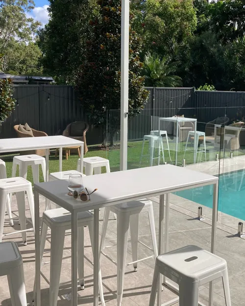 Arctic White Rectangle Bar Table