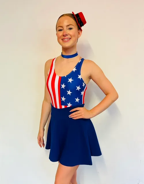 BL031- USA OUTFIT LEOTARD/SKIRT