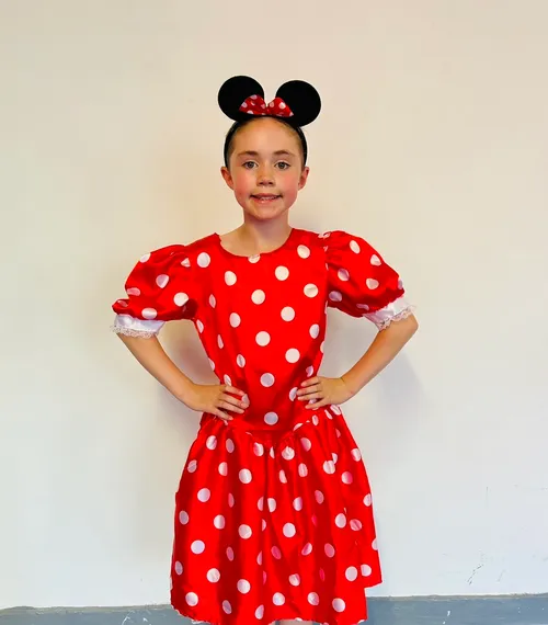 BL067 - RED/WHITE SPOTTY DRESS