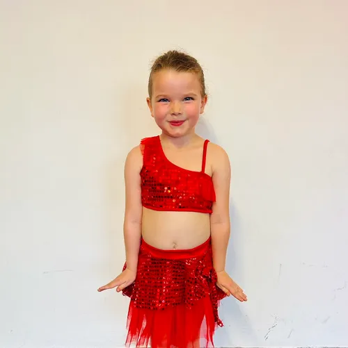 BL021 - RED SEQUIN TOP/SKIRT