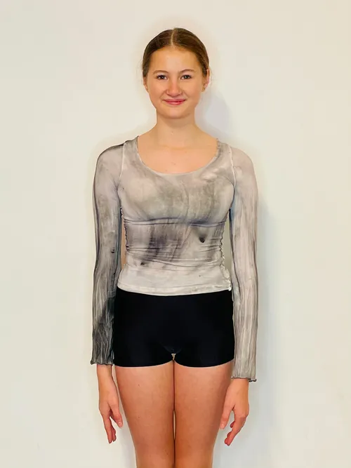 BL087 - GREY/WHITE MESH TOP