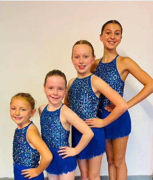 BL003 - BLUE SEQUIN FRINGE UNITARD