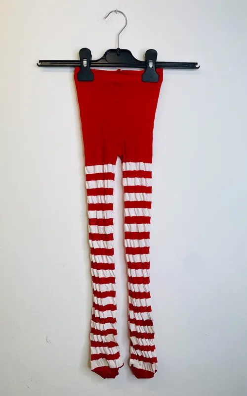 BL119 - RED & WHITE STRIPEY TIGHTS