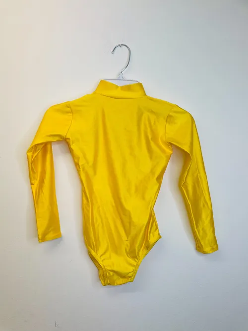 BL060 - YELLOW HIGH NECK/LONG SLEEVED LEOTARD