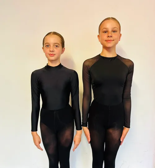 BL062 - BLACK HIGH NECK/LONG SLEEVED LEOTARD