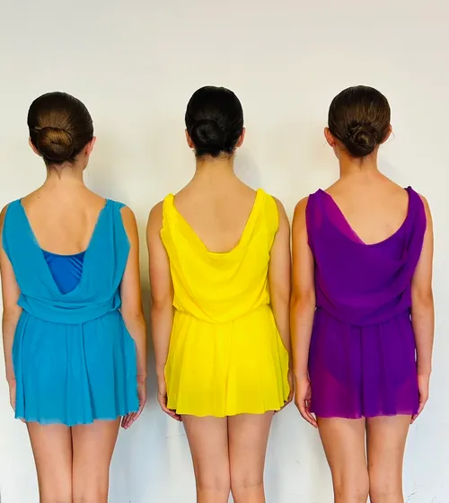 BL175 - COLOUR OVER MESH DRESS