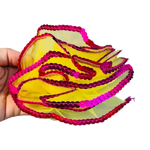 BL141 - YELLOW/PINK RUFFLE HEADPIECE