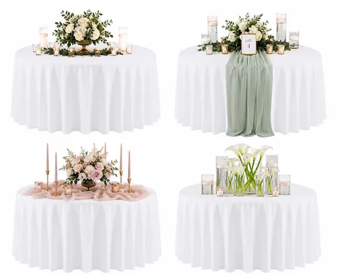 White Round Table Tableclothes