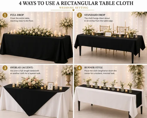 Black Rectangle Tablecloth