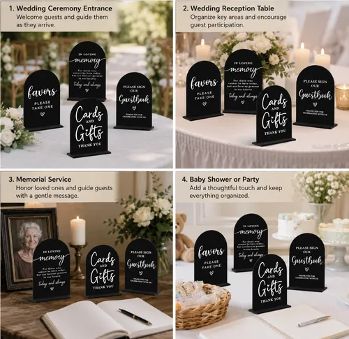 Black Arch Table Signs