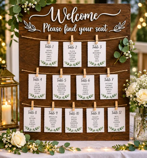Wedding Reception Seating Chart 