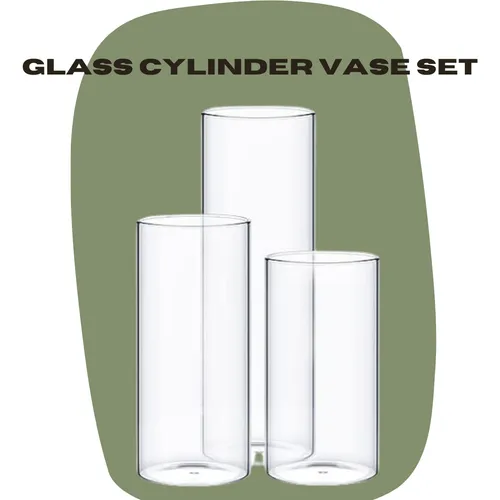 Glass Cylinder Vase Set