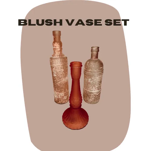 Blush & Maroon Vase Set