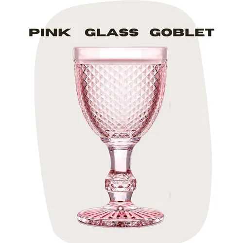 Pink Glass Goblet