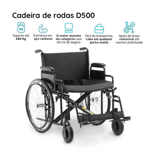 CADEIRA DE RODAS DELLAMED 180KG