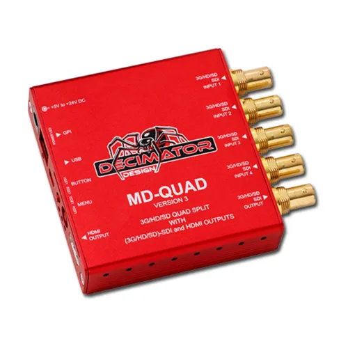 Decimator MD-QUAD 3G/HD/SD-SDI Quad Split Multi-Viewer with SD/HD/3G-SDI & HDMI Outputs Version 3