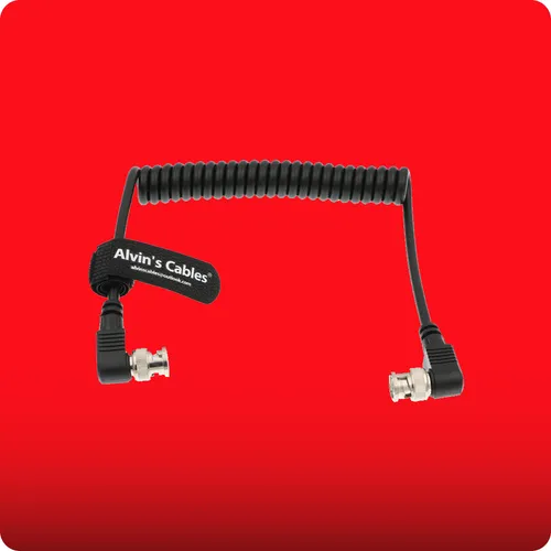 ALVIN'S CABLES HD SDI Coiled Cable Right Angle BNC to Right Angle BNC Coiled Cable