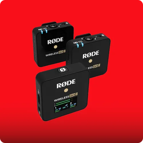 RODE Wireless GO II 2-Person Compact Digital Wireless Omni Lavalier Microphone System/Recorder Kit (2.4 GHz, Black)