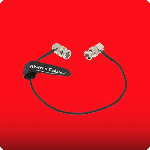 ALVIN'S CABLES RG179 Coax BNC Right Angle Male to Male Flexible HD SDI Cable for BMCC Video Camera 30CM