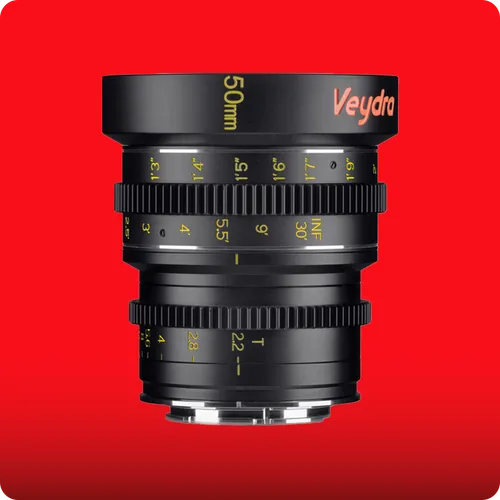 VEYDRA 50mm T2.2 Mini Prime Lens (C Mount Feet)