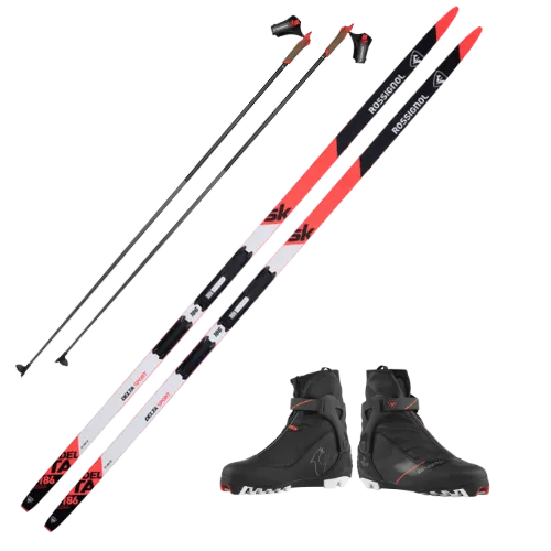 Skate Cross-Country Skiing Kit (incl. Skis, Boots, and Poles)